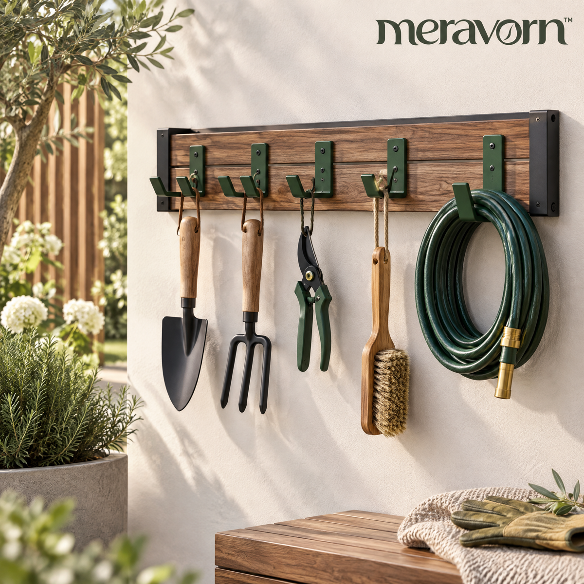 meravorn™ Wall-Mounted Garden Tool Organizer