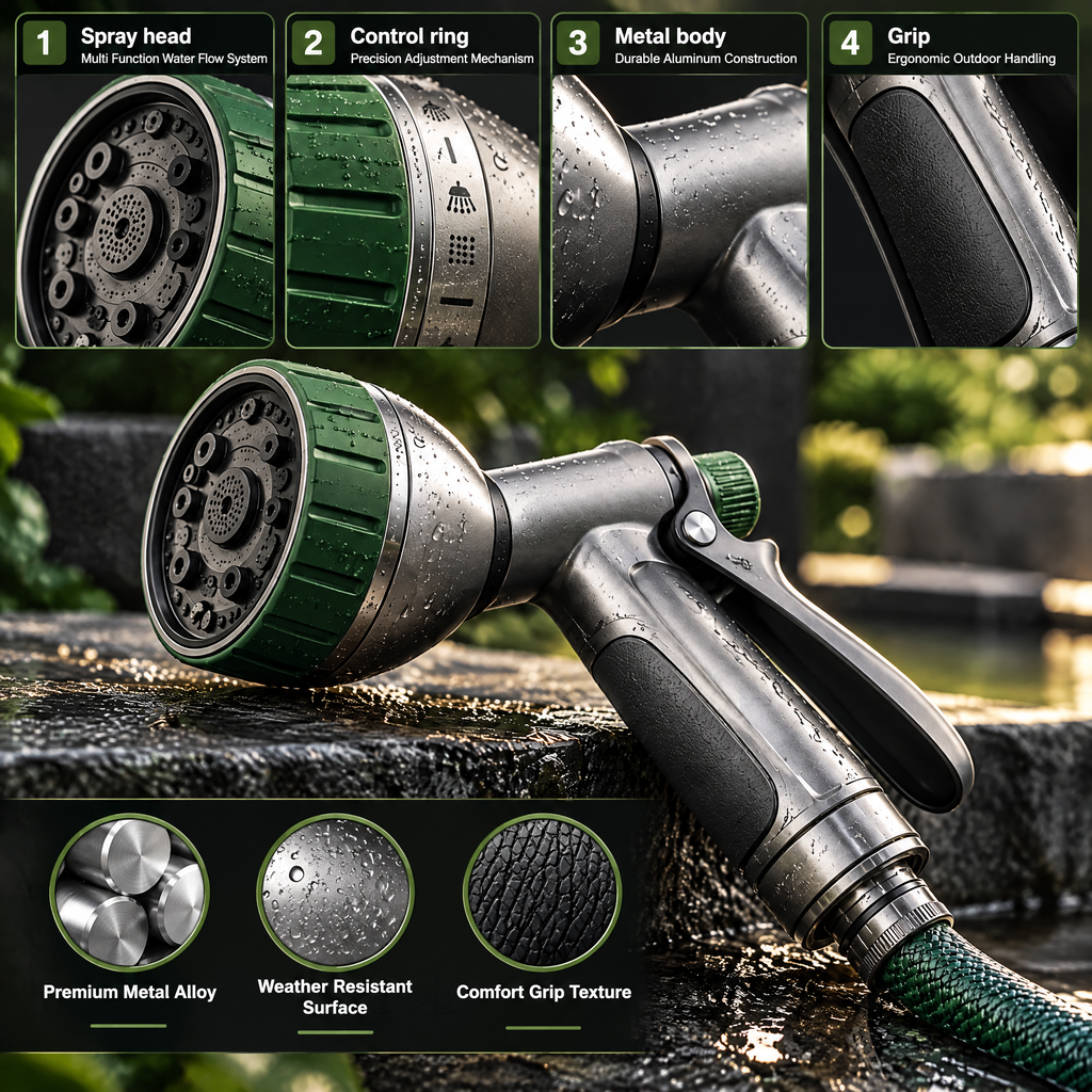 meravorn™ Multi-Pattern Garden Hose Nozzle