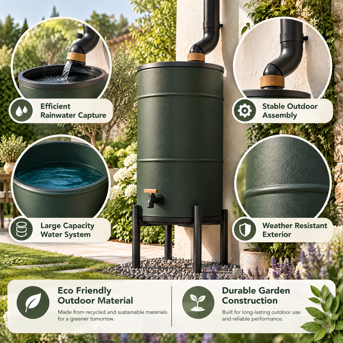 meravorn™ Outdoor Rainwater Collection Barrel