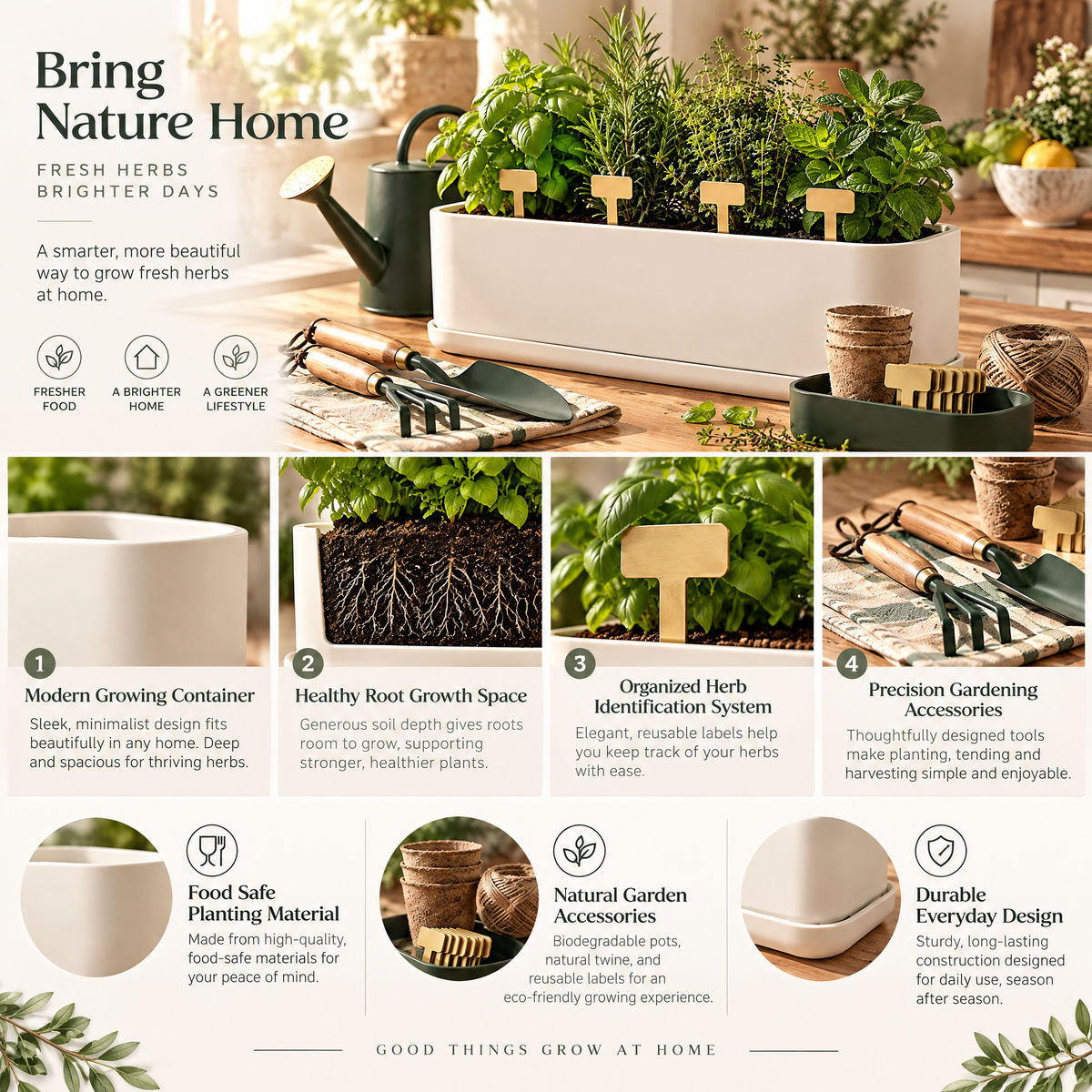 meravorn™ Indoor Herb Garden Planter Set