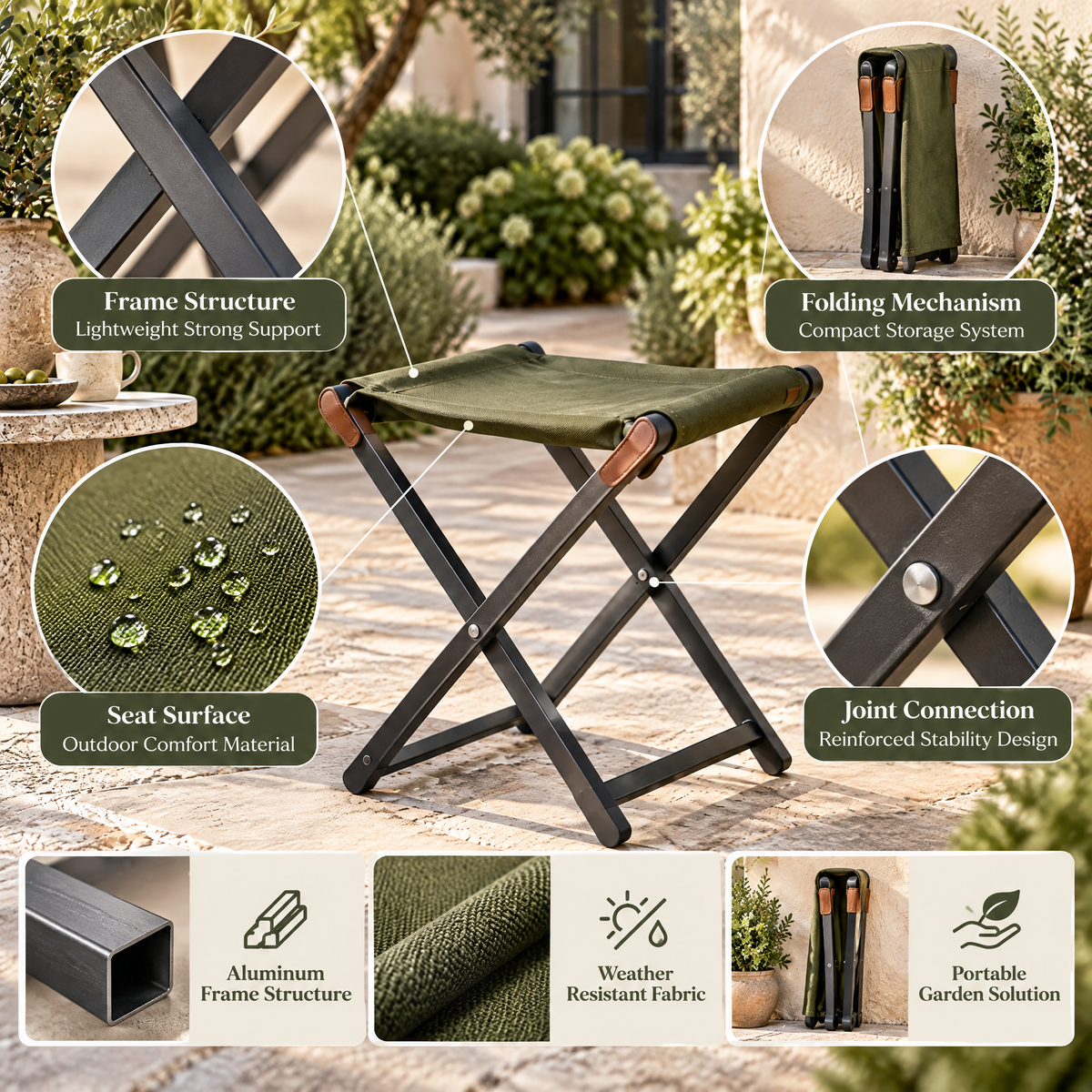 meravorn™ Folding Garden Stool
